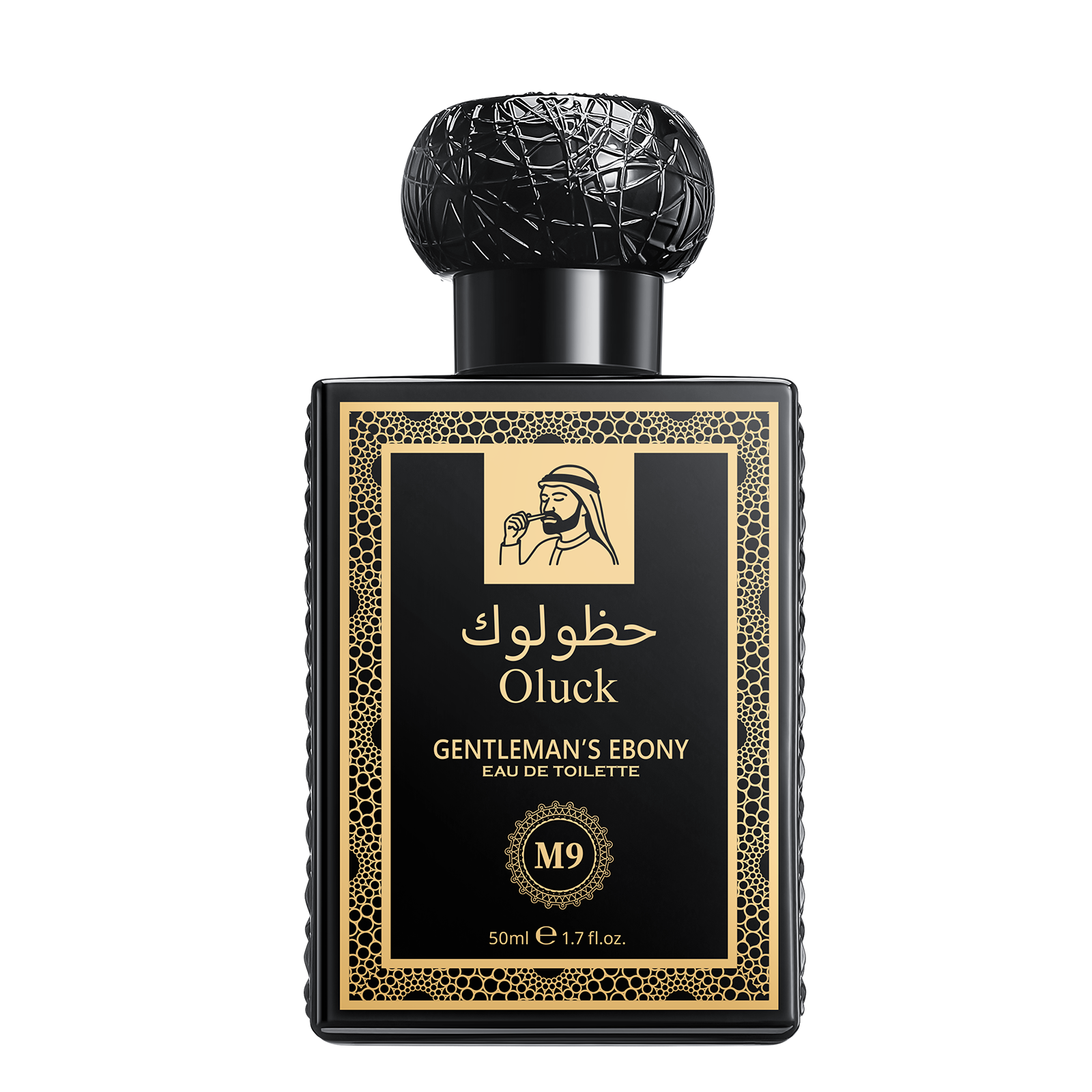Oluck Perfume M9 (Gentleman's Ebony) Eau de Toilette for Men, Oud Wood Cardamom Cinnamon Rose Amber Musk Notes, Timeless Oriental Woody Fragrance