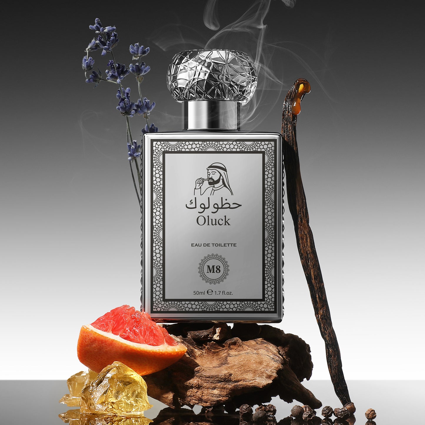 Oluck Perfume M8 Cologne for Men, Pepper Ginger Grapefruit Amber Vanilla Notes, Commanding Masculine Fragrance