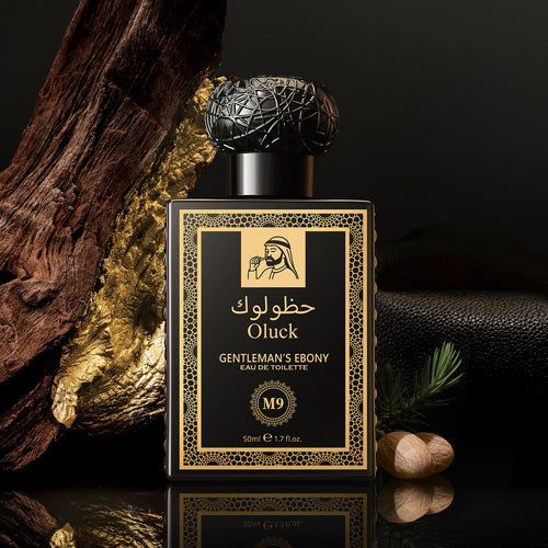 Oluck Perfume M9 (Gentleman's Ebony) Eau de Toilette for Men, Oud Wood Cardamom Cinnamon Rose Amber Musk Notes, Timeless Oriental Woody Fragrance