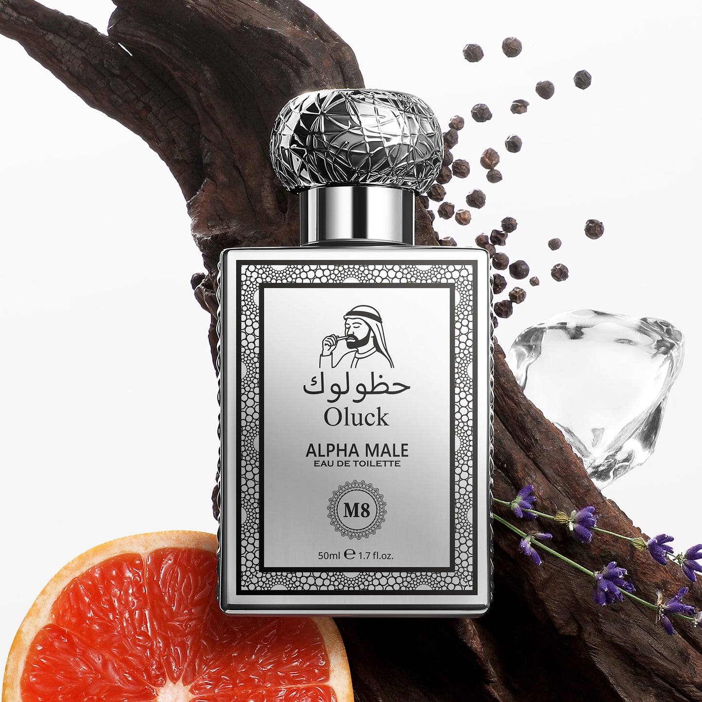 Oluck Perfume M8 (Alpha Male) Cologne for Men, Pepper Ginger Grapefruit Amber Vanilla Notes, Commanding Masculine Fragrance