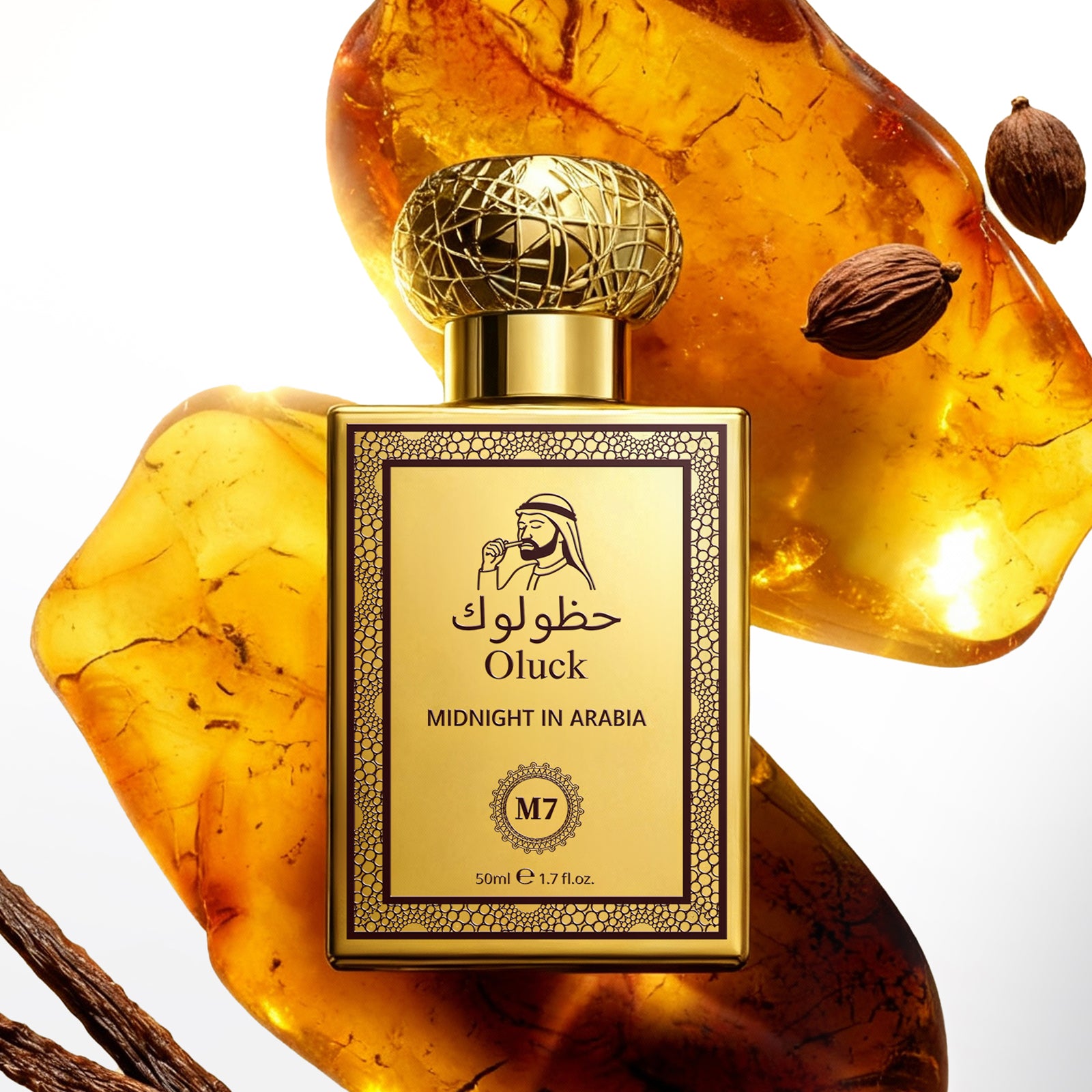 Oluck Perfume M7 (Midnight in Arabia) Cologne for Women & Men, Lemon Pineapple Nutmeg Cedarwood Vanilla Notes, Middle Eastern Fragrance