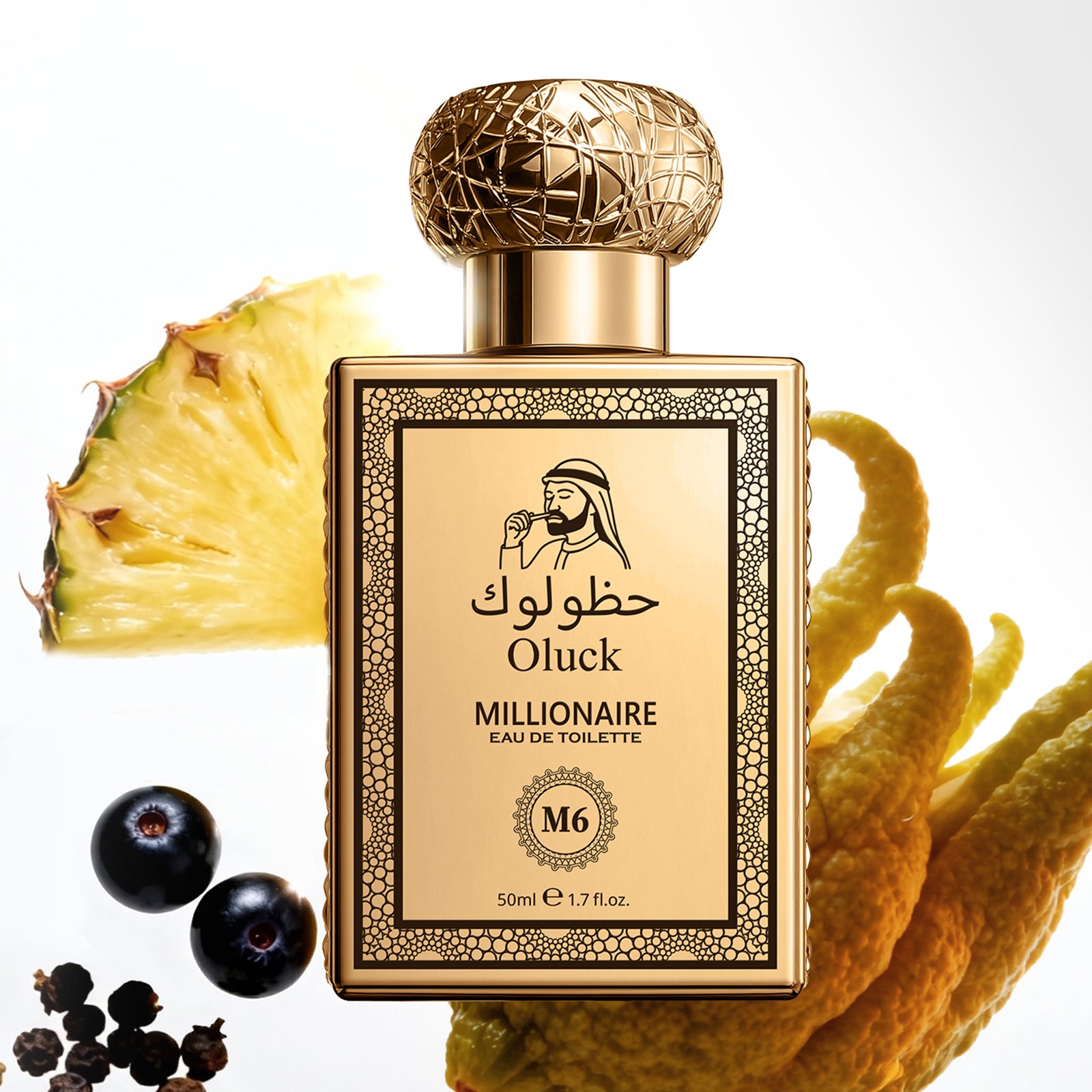 Oluck Perfume M6 (Millionaire) Cologne for Women & Men, Bergamot Pineapple Blackcurrant Patchouli Musk Notes, Luxury Fruity Woody Fragrance